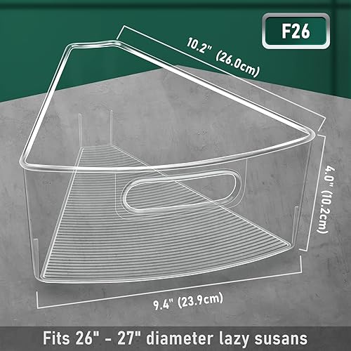Miniatura 4 de Lazy Susan - Contenedores organizadores de gabinete para esquinas de 262832 pulgadas de diámetro, contenedor de almacenamiento de plástico para