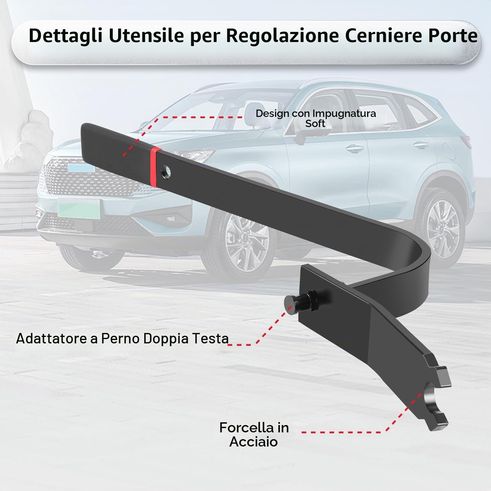 Strumento di regolazione della porta aggiornato 65800, strumento di allineamento della porta dell'auto regola le cerniere delle porte per la maggior parte di tutte le auto e camion leggeri