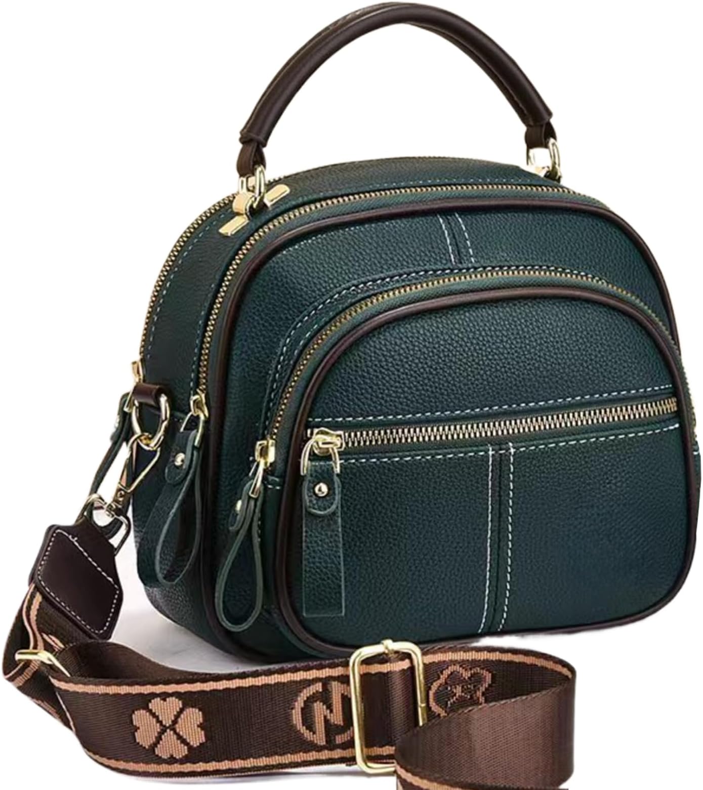 Gpmsign Leather Bag, Adjustable Wide Shoulder Strap Leather Bag, Multifunctional Compartments, Women Stylish Small Crossbody