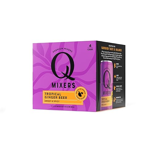 Q Mixers Cerveza tropical de jengibre, 7.5 onzas líquidas, paquete de 4