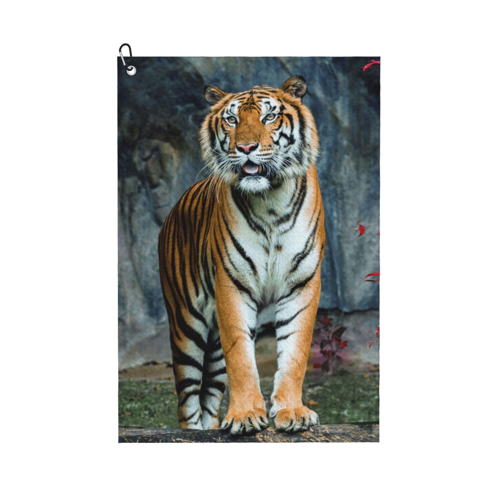 Hnnkloy The Tiger, 16x24 in Portable Waffle Golf Towels with Carabiner Clip for Golf Bag