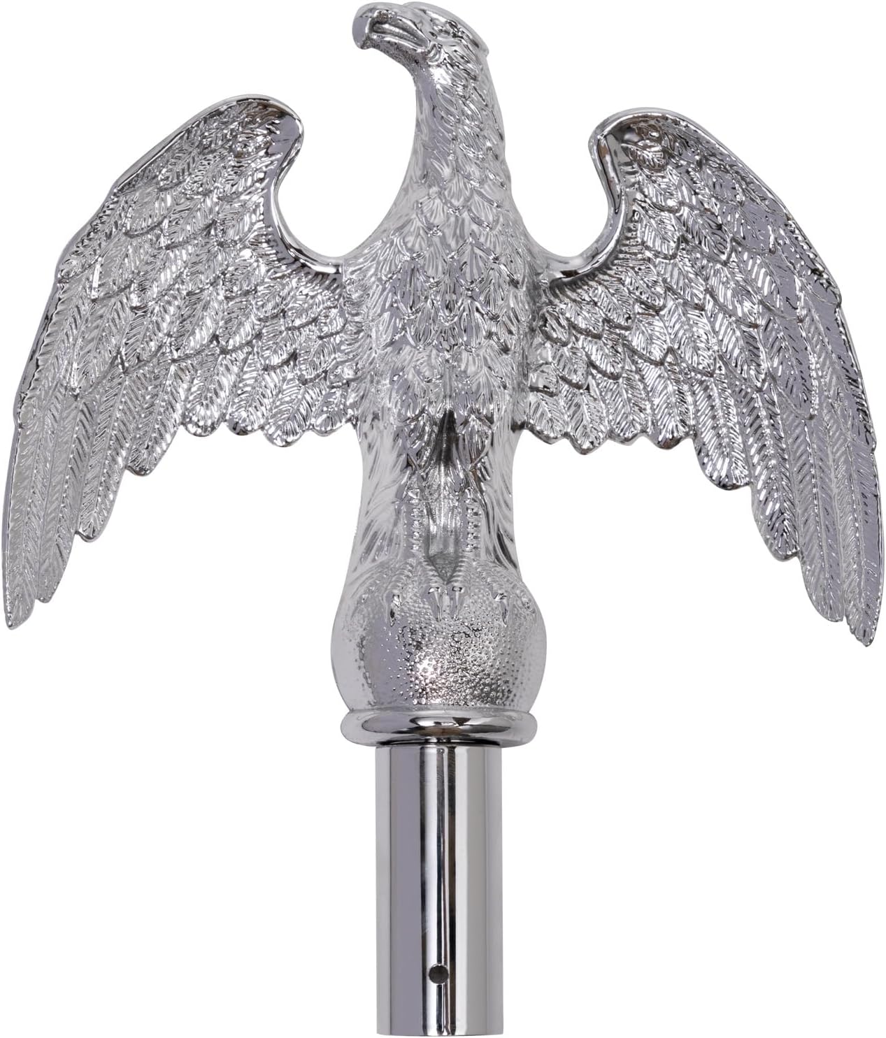 FRF FLAG Silver Eagle Head for Decorating Indoor Flagpoles, Made of Zinc Alloy that is Unbreakable, Eagle Flag Pole Topper, for 1-inch Diameter Flagpoles