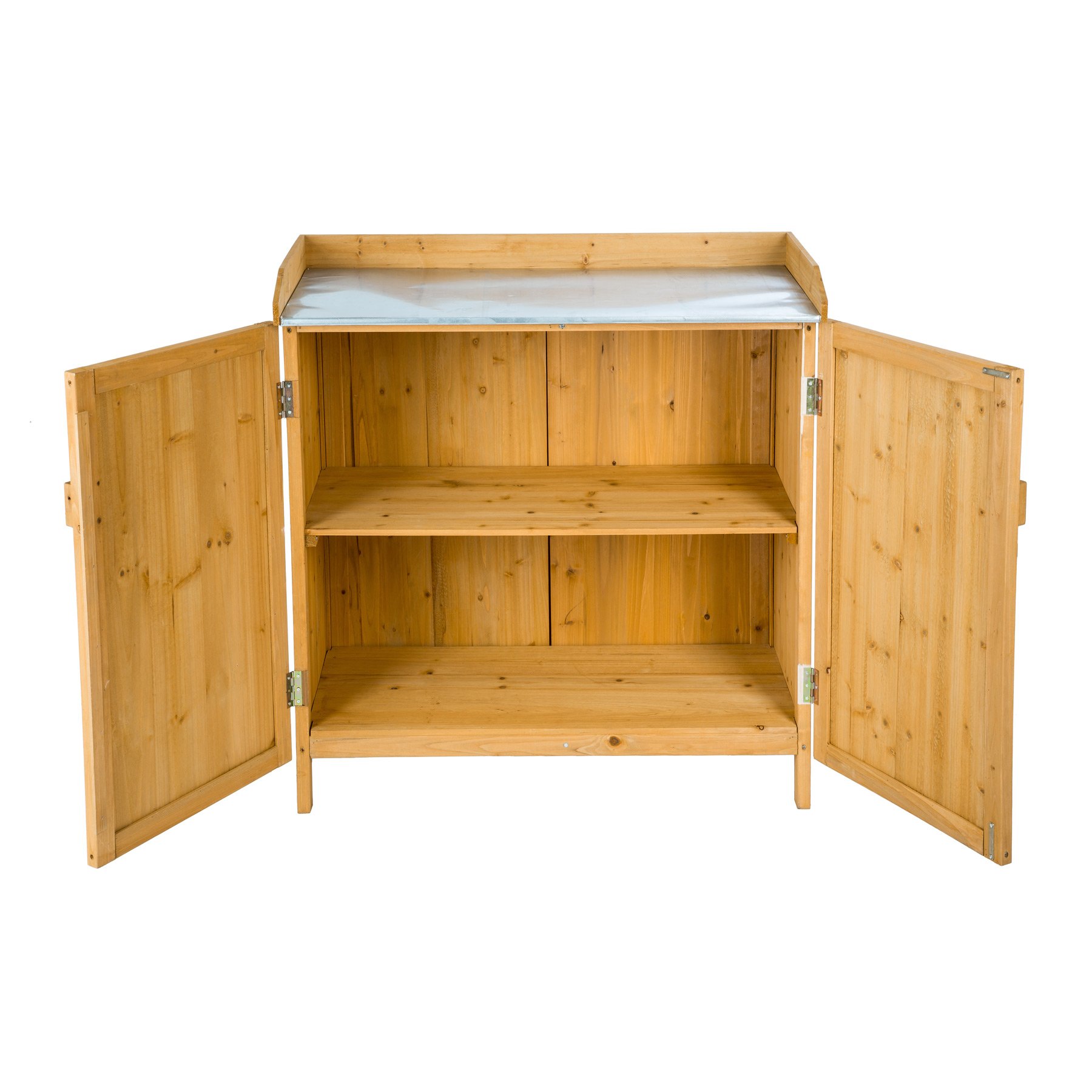 o de Jardín con Tablero de Mesa de Chapa Galvanizada, Mueble de Terrazaz