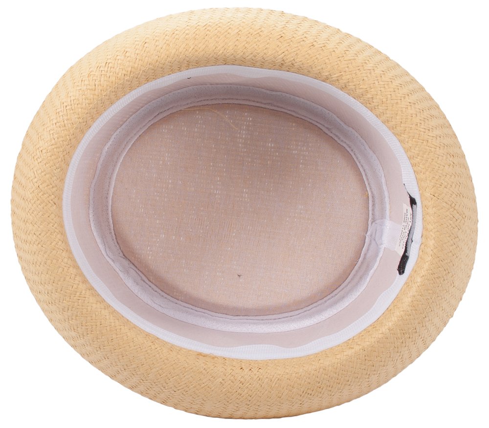 Milani Fedora Roll Up Brim Hat with Grosgrain Ribbon Band Natural