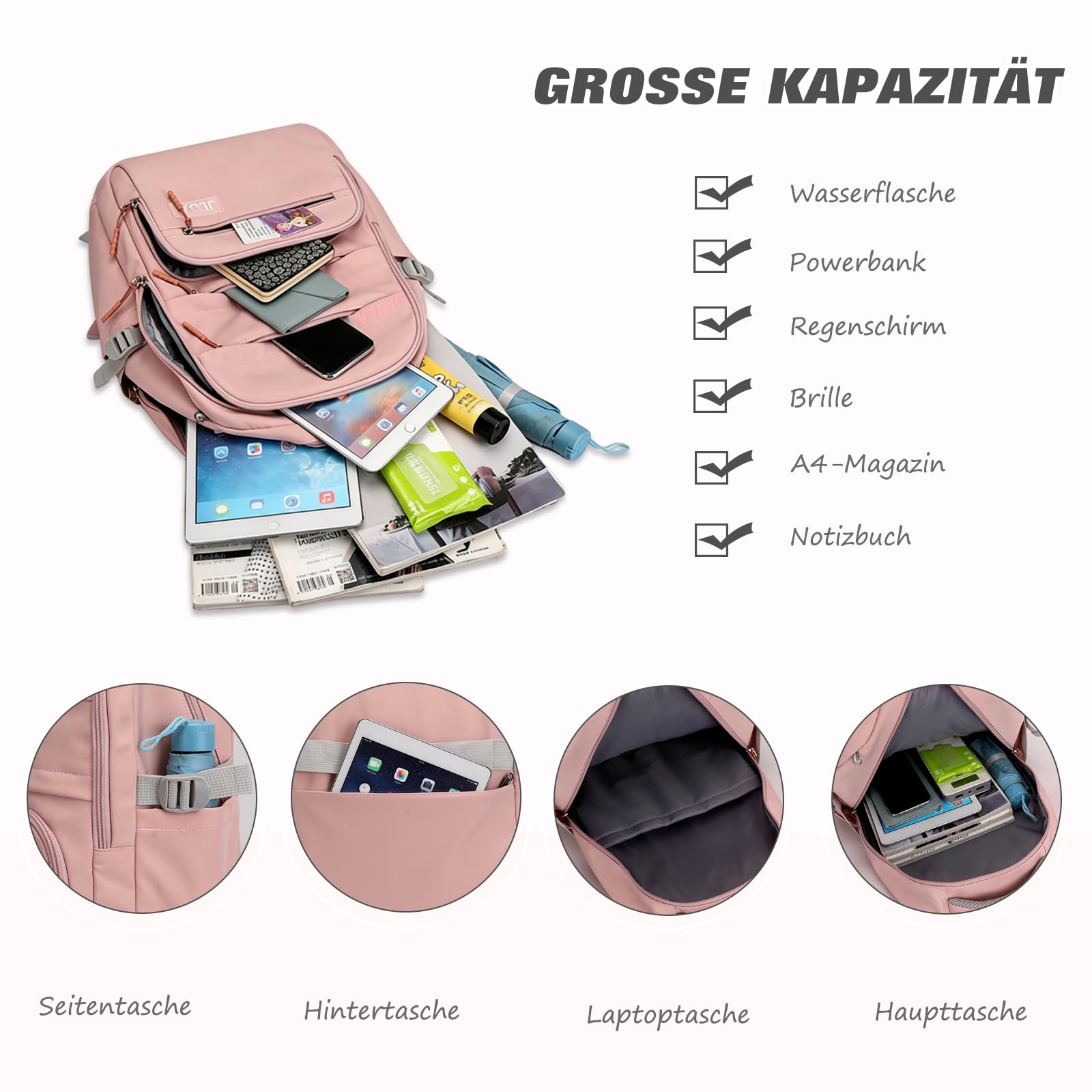 FANDARE Schulrucksack für Teenager - Jungen & Mädchen - Outdoor, Reise & Freizeit - Wasserdicht, Nylon, Blau