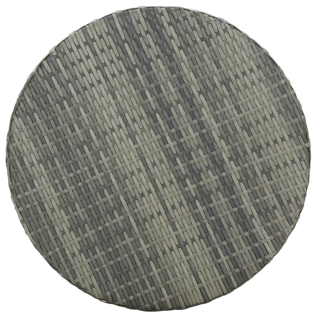 Tavolo Alto da Giardino 60,5x106 cm in Polyrattan Grigio | Tavolino rotondo da bar per balcone e terrazzo, dotato di struttura stabile in acciaio e piano facile da pulire.