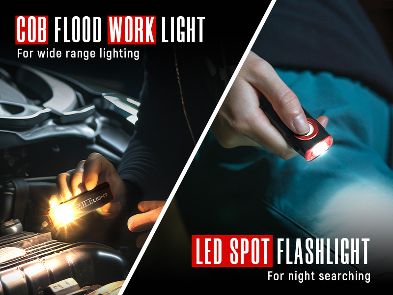 Image of lexall 2 Pack Flashlight,1200 Lumens Mini Magnetic Flat EDC Flashlight with Clip, 1200mAh Rechargeable Portable Ultra-Light Bright Waterproof Pocket Light for Working, Camping, Repairing, Emergencies