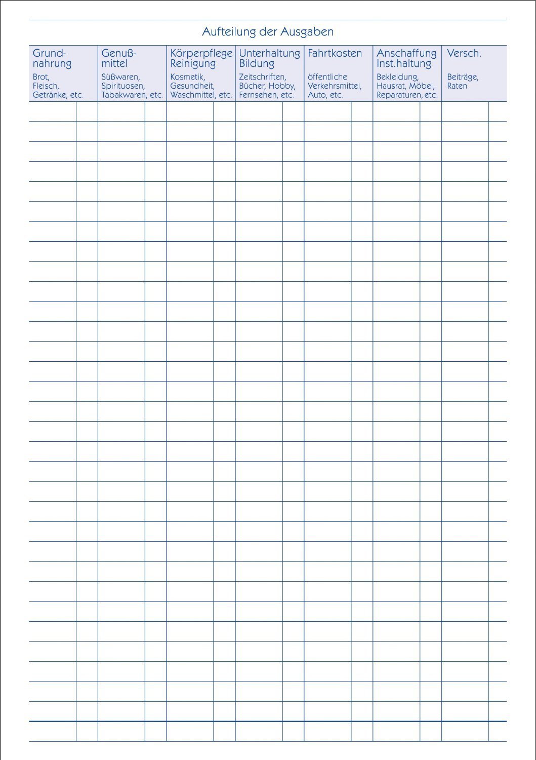 AVERY Zweckform 201 Haushaltsbuch, DIN A5, Jahresübersicht, 36 Blatt, weiß (4er Pack)