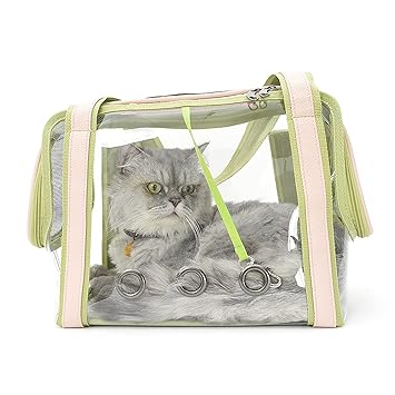 Pet Carrier for Cats Transparent Totes with Mesh PVC Bags POPQ