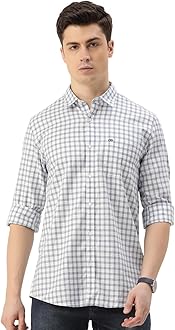 Peter EnglandMen's Checkered Slim Fit Shirt