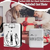 Vista 7 de Carpeta de tarjetas de baloncesto – Álbum de tarjetas de intercambio de 4 bolsillos de capacidad para 400 unidades, carpeta con 3 anillos, piel