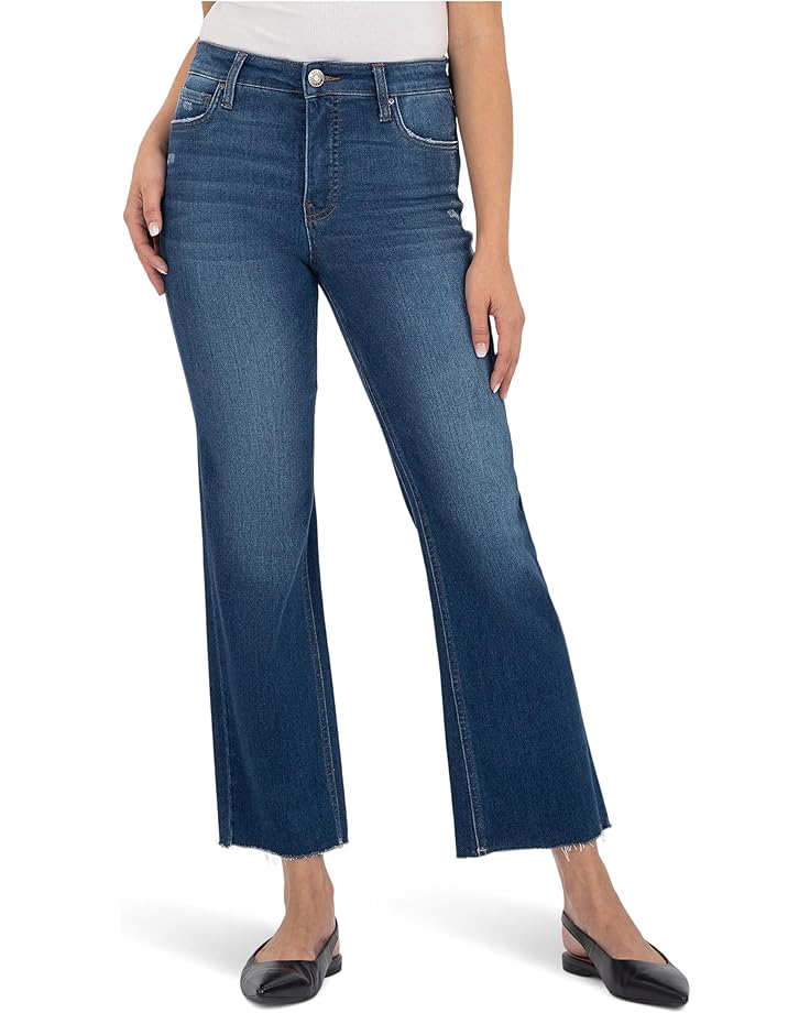 KUT from the Kloth Kelsey High-Rise Fab AB Ankle Flare Inset Leg in Royal - Main View