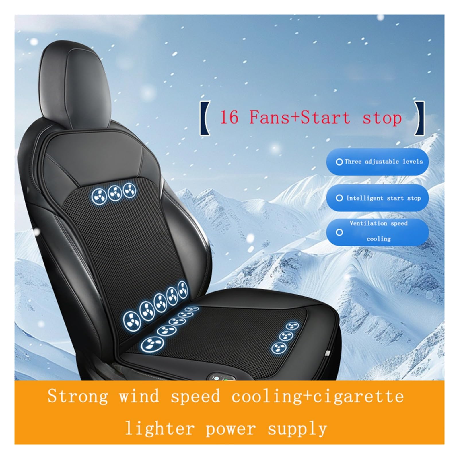 Fundas de Asiento Cojín de asiento con ventilación y masaje para coche de 12 V, transpirable y de verano, para fundas de asiento Fundas Asientos Coche(12V16FAN)