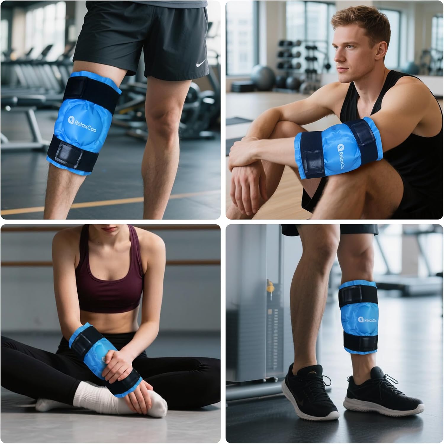 RelaxCoo Ice Pack for Knee Pain Relief, Cold Compression Therapy, 2 Pack