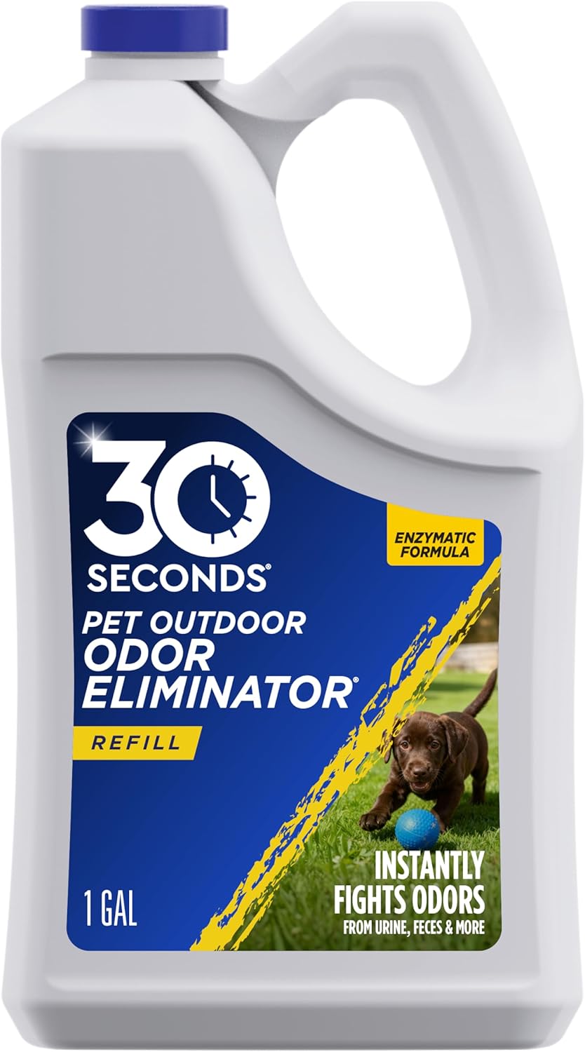 30 Seconds Outdoor Odor Eliminator for Pets, Dogs, For Grass, Turf, Lawns, Kennels & Dog runs, Enzyme Cleaner (1 Gallon Concentrate)