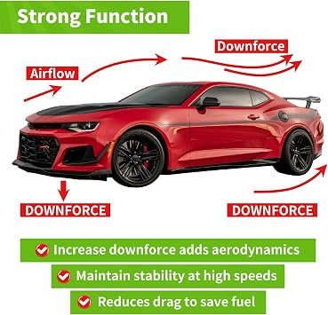 Camaro Spoiler Rear Trunk Wing Compatible with Chevrolet Camaro ZL1 1LE SS RS LT ZL All Models 2016-2024 Lip Spoiler Wing Without Rear Spoiler Camera (Glossy Black)