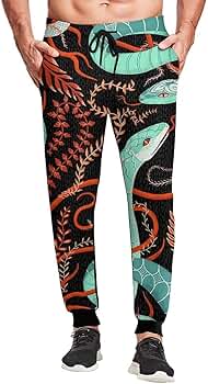 Amazon | [HXB] ジョガーパンツ メンズ 緑 蛇柄 下着 スウェットパンツ