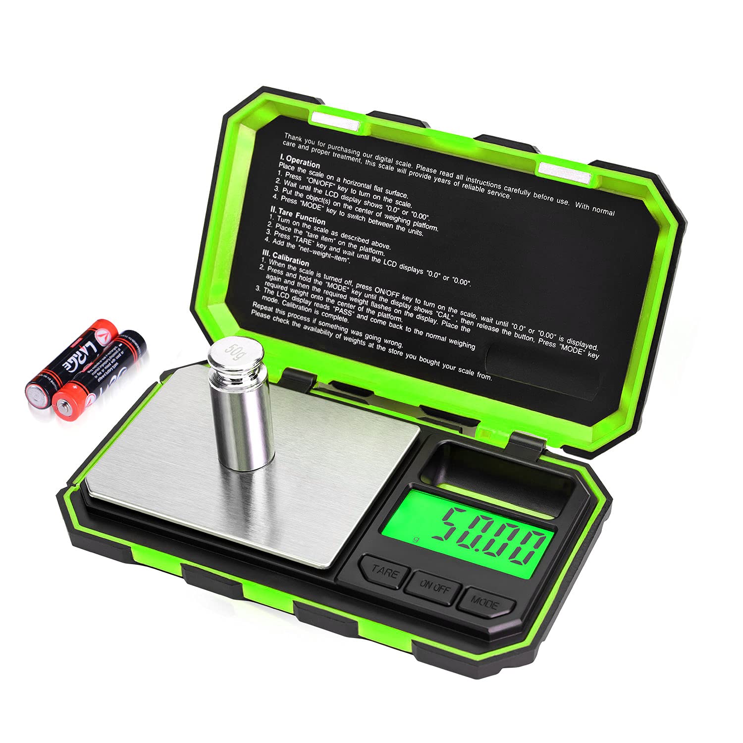 Fuzion Balance numérique de poche, 500 g x 0,01 g, 6 modes de conversion avec écran LCD, tare pour herbes, aliments, bijoux, médicaments (pile incluse)