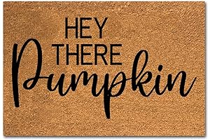 Funny Coir Doormat Hey There Pumpkin Halloween Outdoor Welcome Front Porch Decor Doormat