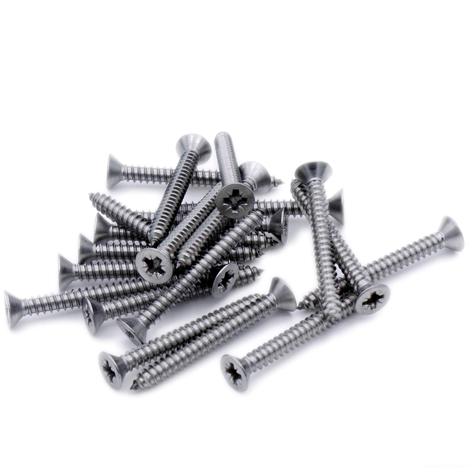Singularity Supplies No.4 X 0.25 (2.9Mm X 6.5Mm) Pozi Countersunk Self-Tapping Screw - Stainless Steel (A2) (Pack Of 20)