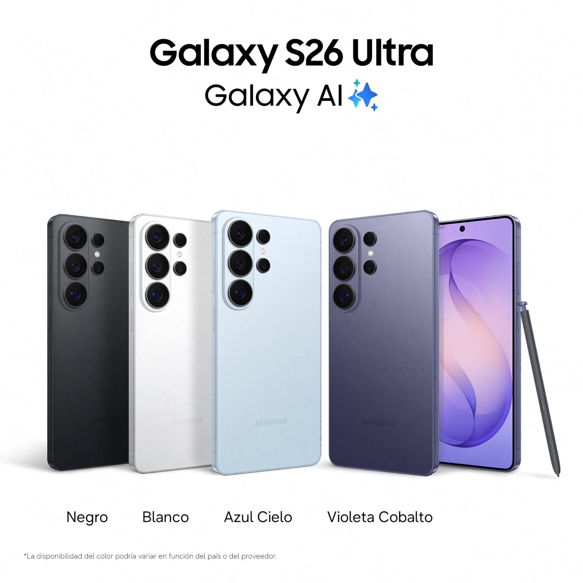 Samsung Galaxy S26 Ultra, 512GB, Smartphone with Galaxy AI, 200MP Camera, 12GB RAM, 5000mAh Battery, Manufacturer Warranty 3 Years+1 Year Extra Year, Cobalt Violet (Spanish Version) - 2