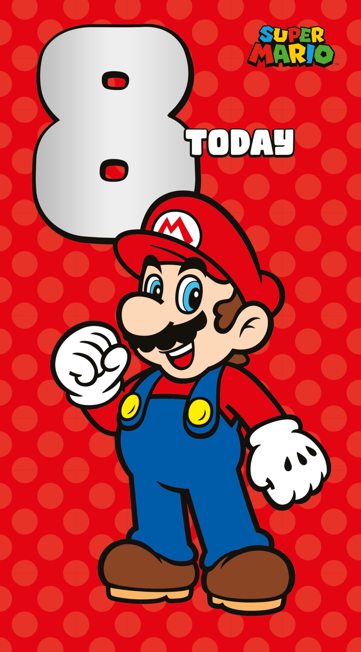 Danilo Promotions Ltd Super Mario Birthday Card Age 8