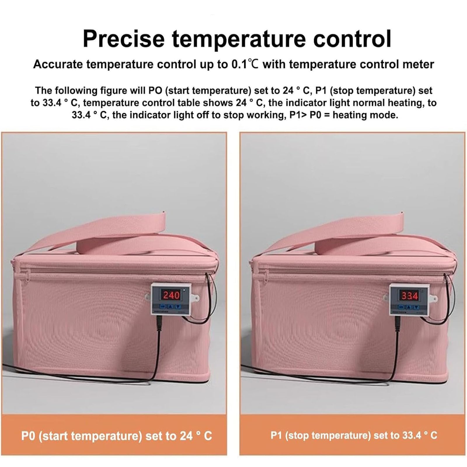 Versátil fermentador de Masa, fermentador de Masa con Calentador, Kit de Caja de fermentación de Masa para Pizza, Accesorios de fermentación de Control de Temperatura para Hacer Pan, Yogur Pink