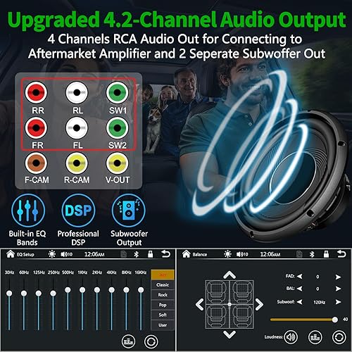 Miniatura 4 de Actualización inalámbrica Radio de coche doble DIN con Apple CarPlay inalámbrico y Android Auto, Bluetooth, salida de audio de 4.2 canales,