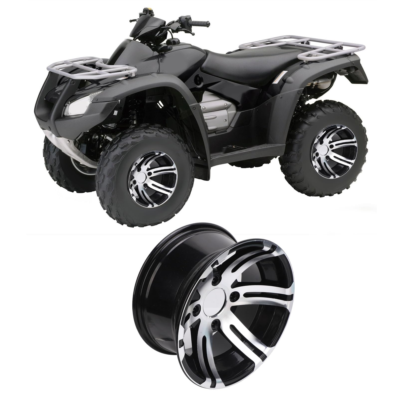 Ausla 12-calowa Felga ATV, Zamiennik ze Stopu Aluminium do Gokartów i Pojazdów Terenowych (tylne koło)