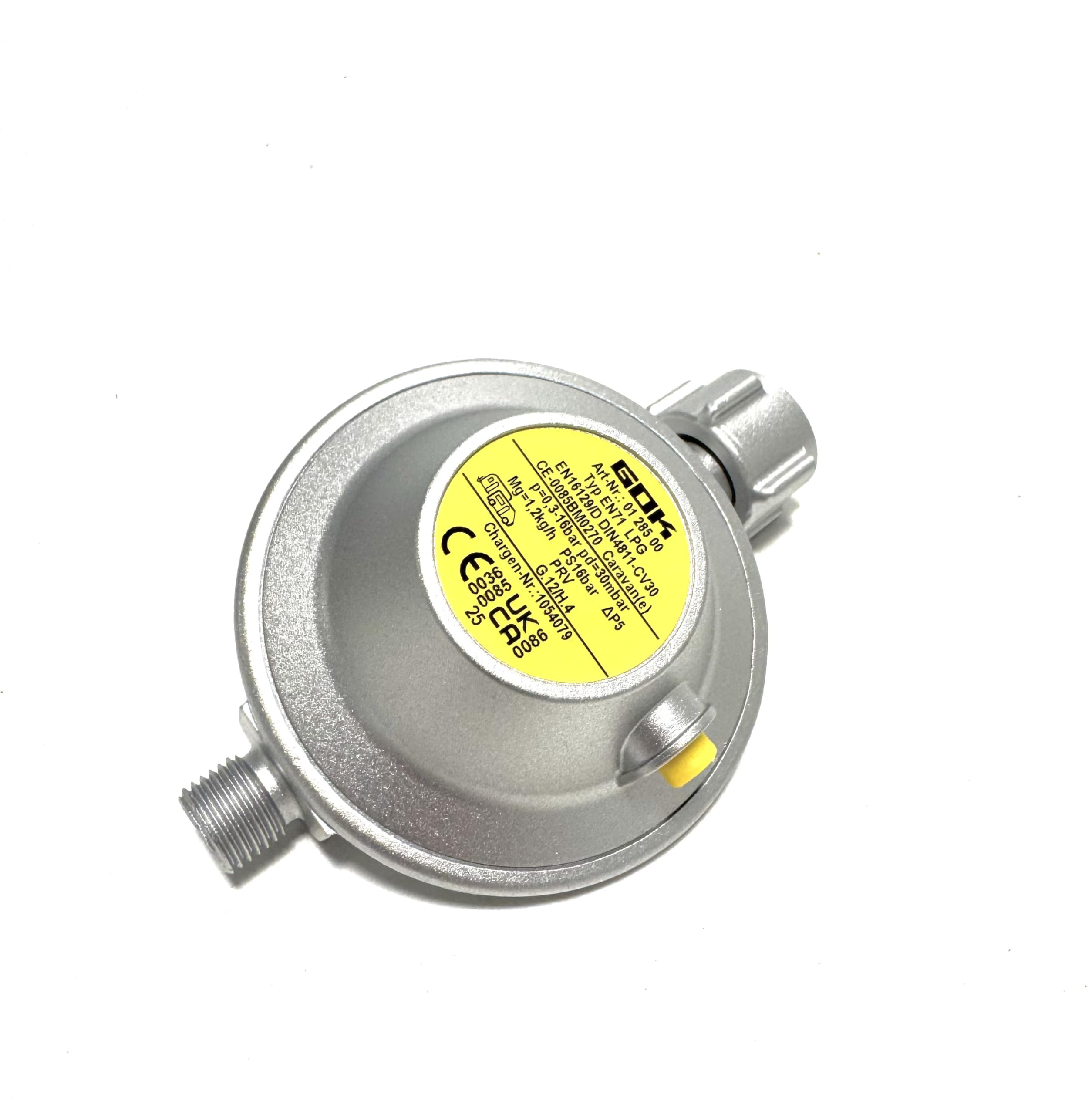 ROEDER-Gas Regulador de gas para caravana, 1,2 kg/h, 30 mbar, EN71, regulador de baja presión