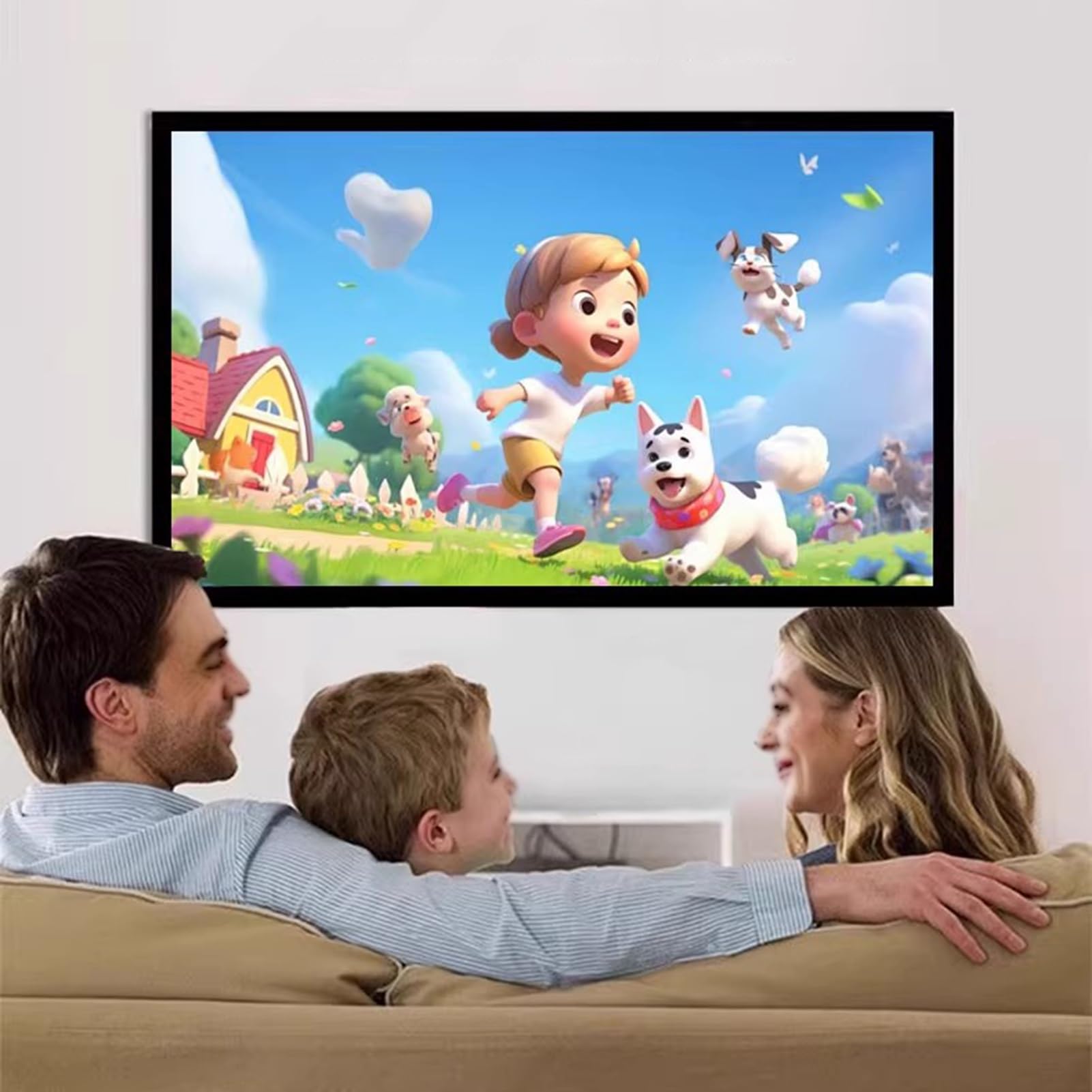 Schermo Cinematografico, Schermo di Proiezione Pieghevole Portatile HD 4K 16:9 da Esterni e Interni per Scuole, Cinema, Campeggio, Feste in Giardino(72inch/159x90cm)