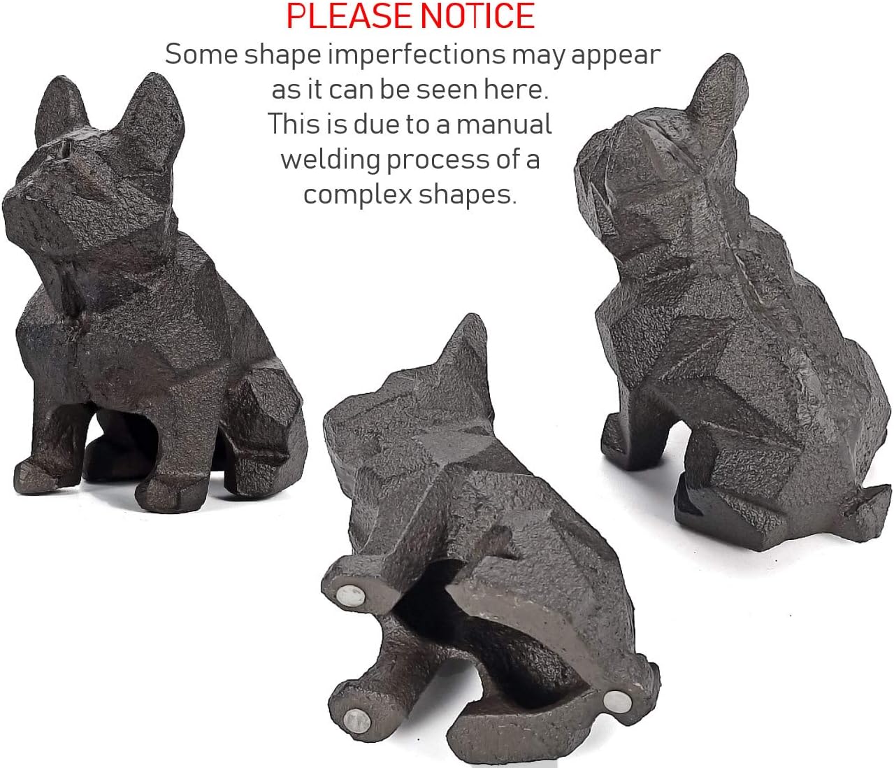 Ambipolar Dog Decor Bookends, Geometric Bookends to Hold Books Heavy Duty for Office Desk, Vintage Antique Black Home Decor, Shelf Decor, Modern Living Room Decor