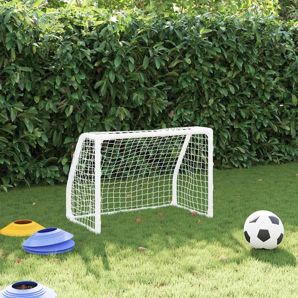 Porta da calcio per bambini, 2 pezzi, con pallone da calcio e pompa, porta da calcio da giardino, 64 x 35 x 48 cm, in metallo