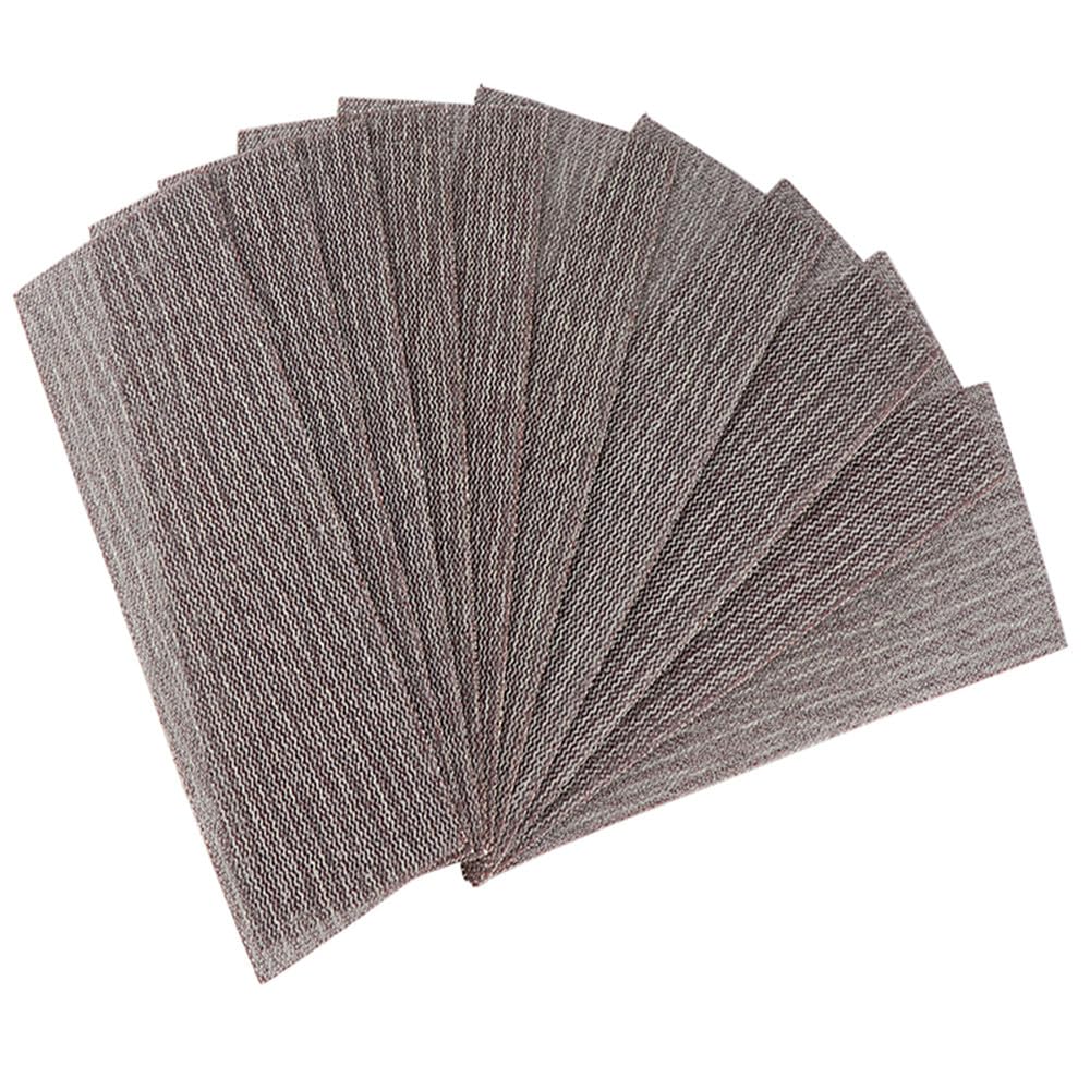 Discos de lijado de malla de papel de lija de 198x70 MM, gancho y bucle, sin polvo, antibloqueo, grano 80-600 para pulido de lijado en seco de madera, 20 piezas, 120