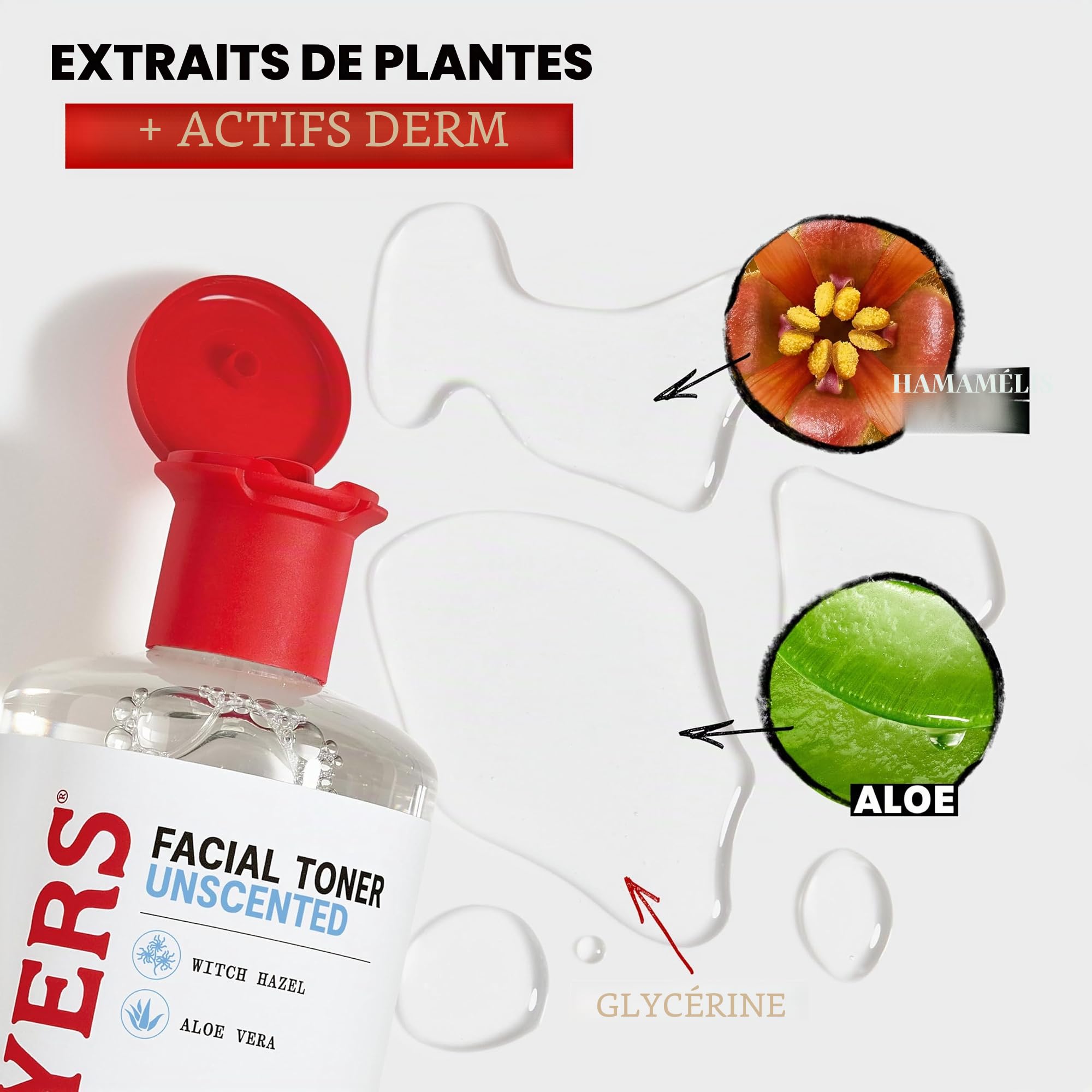Thayers Lotion tonique douce Sans Parfum - Hamamélis & Aloe vera bio - hydratation & pores resserrés - sans cruauté envers les animaux - sans alcool - vegan - 98% d'ingrédients naturels - 355 ml