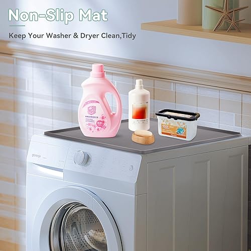 Miniatura 6 de Washer and Dryer Top Protector Mat,23.6“ x 19.7" Silicone Rubber Mat for Laudry Machine & Dryer,Non Slip Heavy Duty Waterproof Washable Top Cover