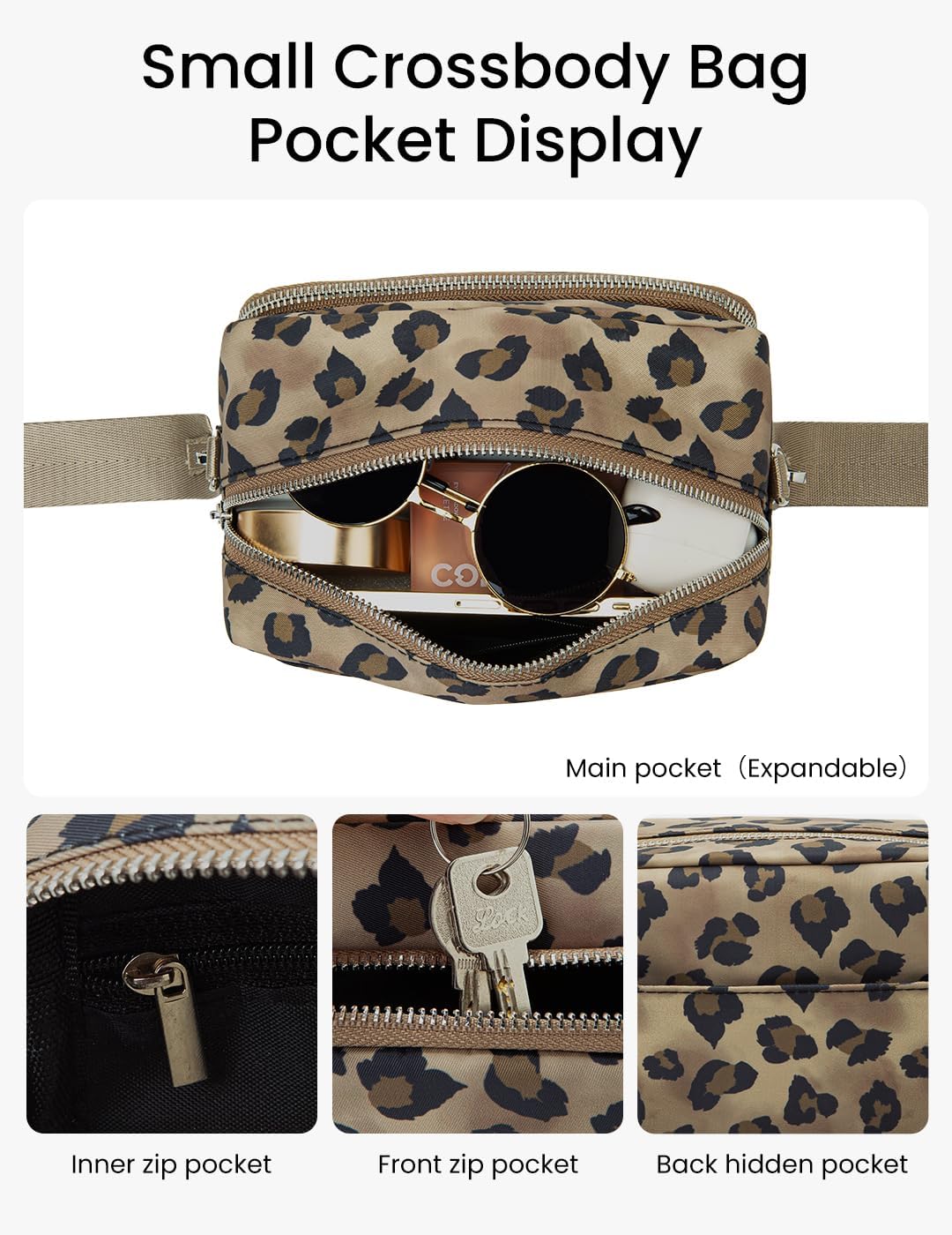 MEXS Small Crossbody Bags for Women, Mini Casual Cross Body Bag Travel Purse, Adjustable Strap Shoulder Handbags Wallet image 5
