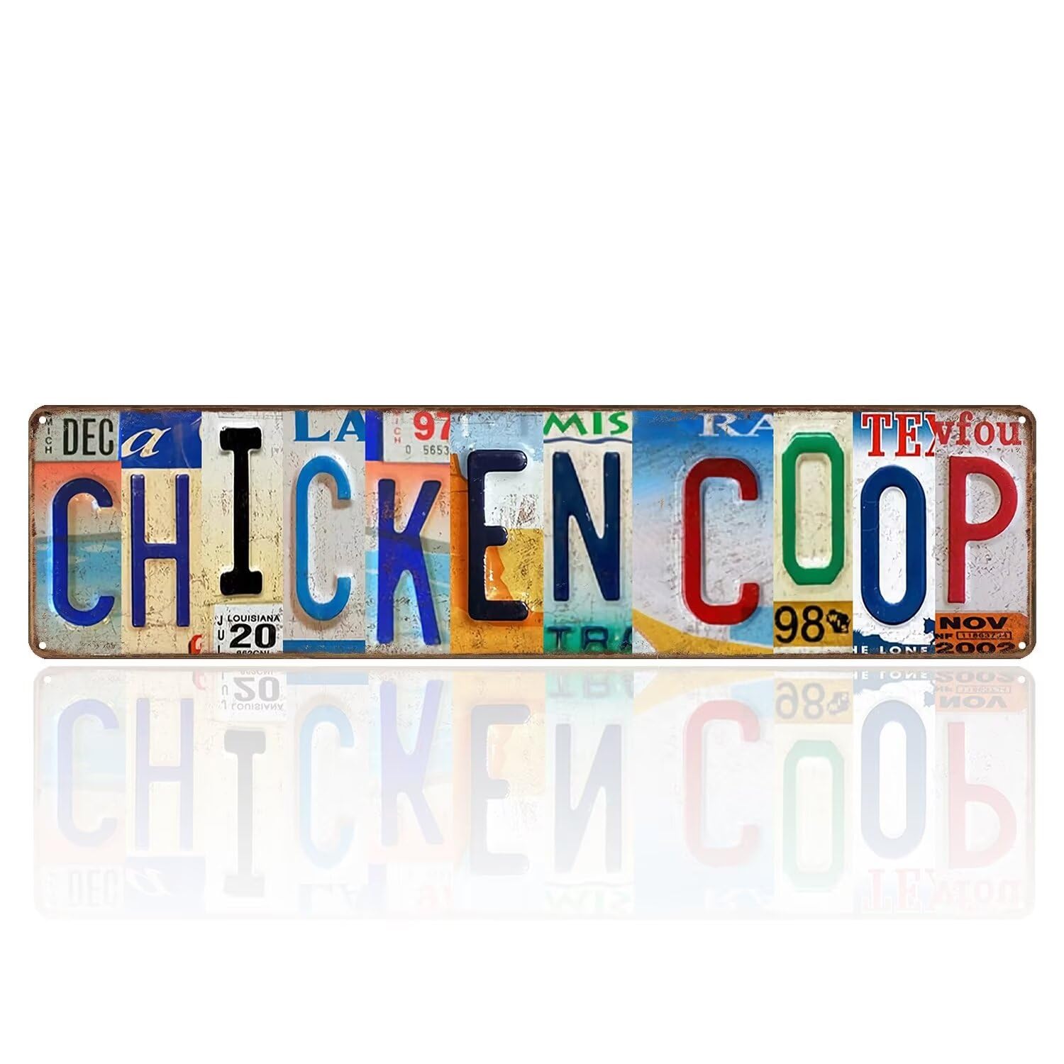 Vintage Chicken Coop Tin Metal Signs License Plate Street Signs Outdoor Chicken Decor Gifts 4x16 Inch