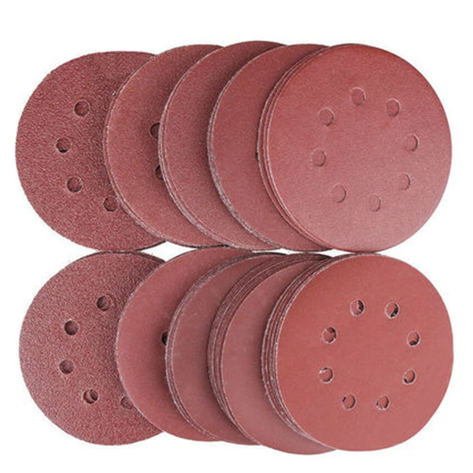Papel de Lija 40-400 Grit 5 "125 mm Redondo Papel de Lija Sanding Gancho y Anillo Landing Disc Limpieza de hogar Pulido de Herramientas de Pulido (Color : 60pcs)
