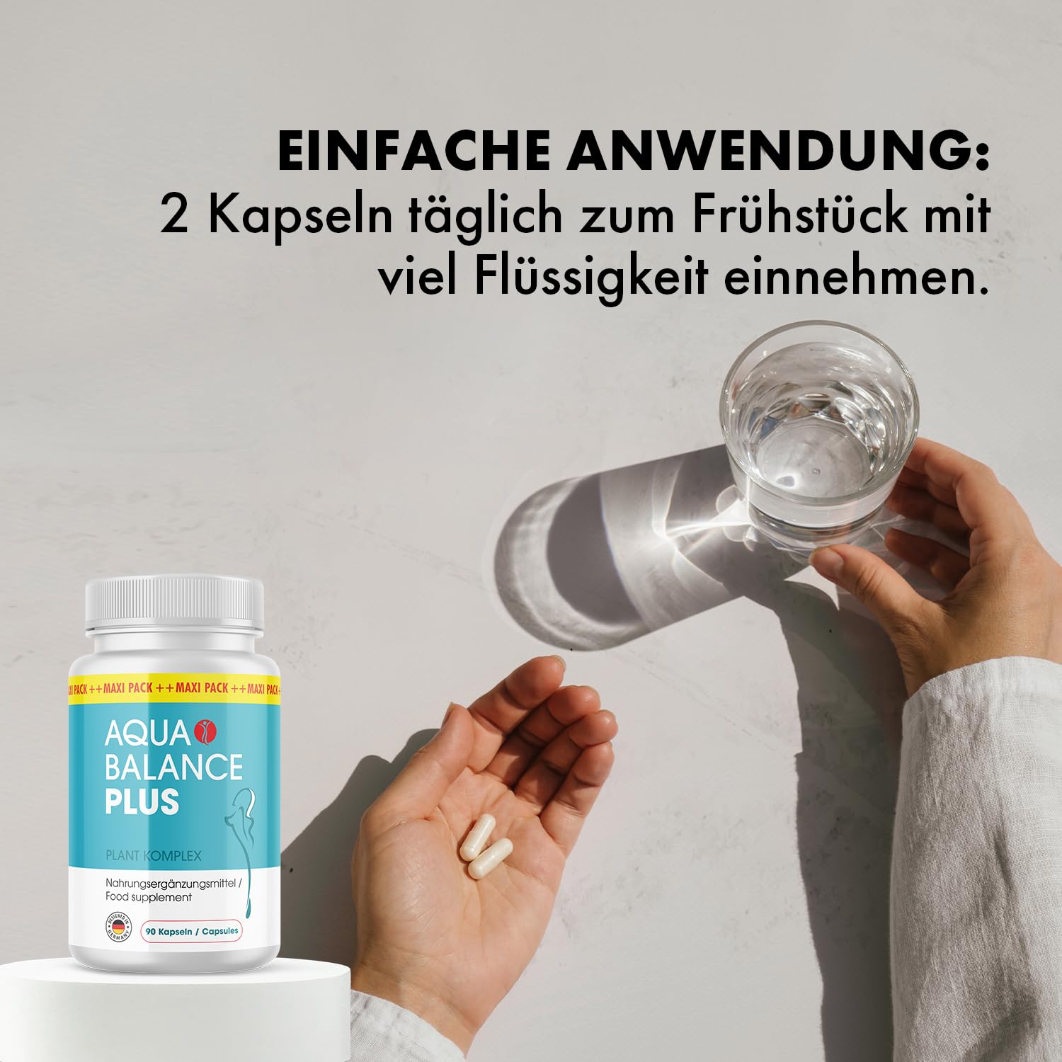 Aqua Balance Plus Kapseln | Ihr idealer Beigleiter | Reich an Apfelessigpulver | 90 Kapseln