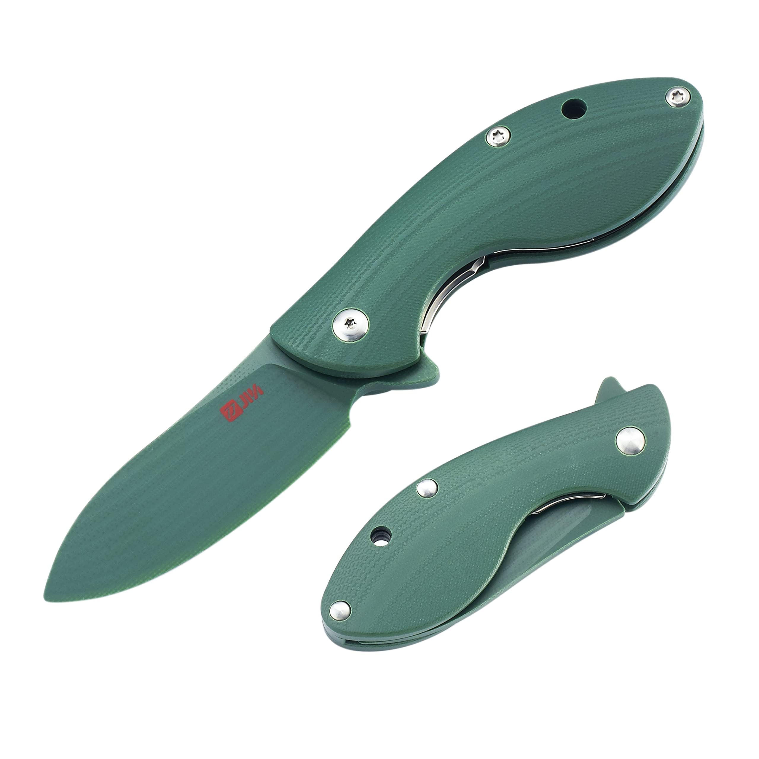 JIN Starry G10 Kids Knife, DIY Knife Making Kit, Dull Blade, Safe Fidget Toy, Boys Girls Gift, Green G10 Blade Handle, Pocket Knives, Teaching Tool, Camping