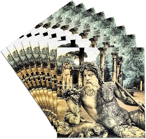 Vista 17 de Set of 8 Coasters - Soft - Italy, Puglia, Tivoli. The Pool, Canopus in Hadrians Villa Italy