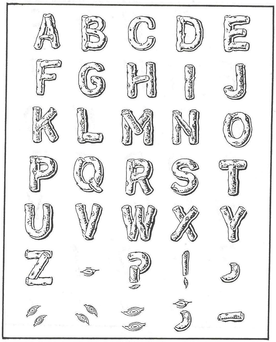 Rubber Stamp: Log Alphabet, Lg.