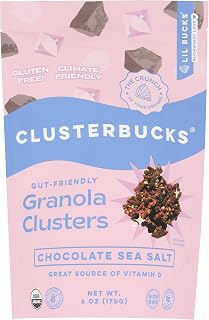 Clusterbucks Superfood Clusters – Grain-Free, Keto-Friendly Granola with Regeneratively Grown Sprouted Buckwheat– Gluten-Free, Low-Carb, Organic Healthy Snack (6 Ounce (Pack of 1), Chocolate Sea Salt)