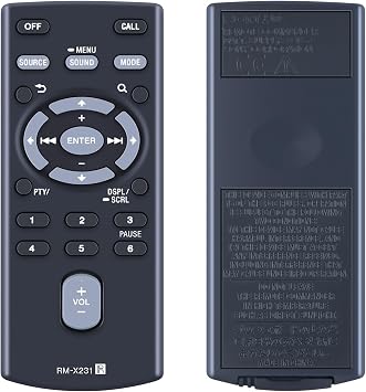 RM-X231 Replacement Remote Control for SONY CD Player Compatible with MEX-N4200BT MEX-N4100BT MEX-N5000BT MEX-N5100BE WX-GT90BTE MEX-N5200BT WX-900BT WX-900BTM MEX-M71BT MEX-GS610BE