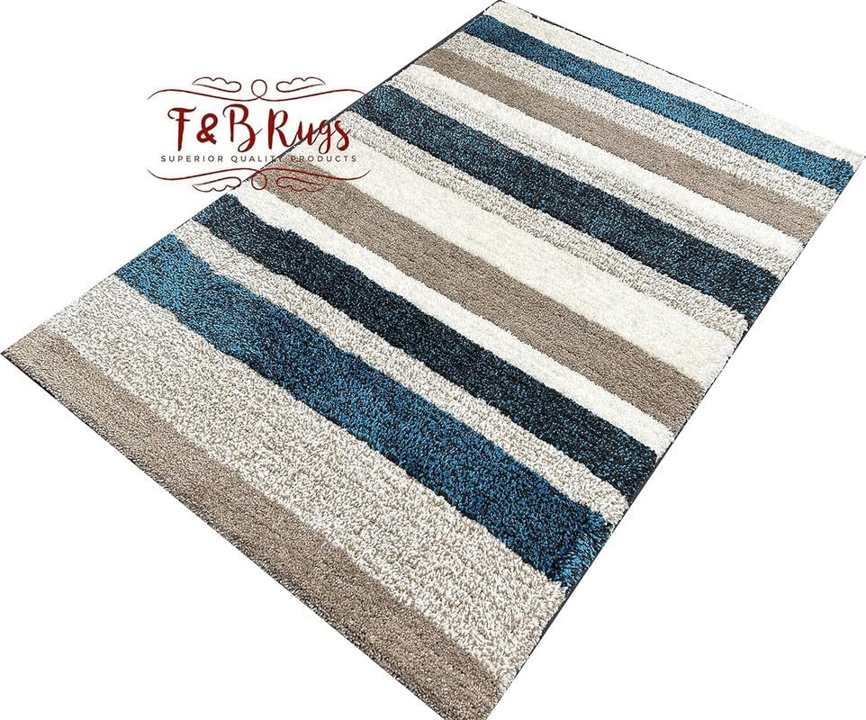 Image of F & B Rugs Luxurious Luck high Density Thick & Soft Shaggy Carpet Microfiber 2 Inch Pile Height 7 x 10 feet