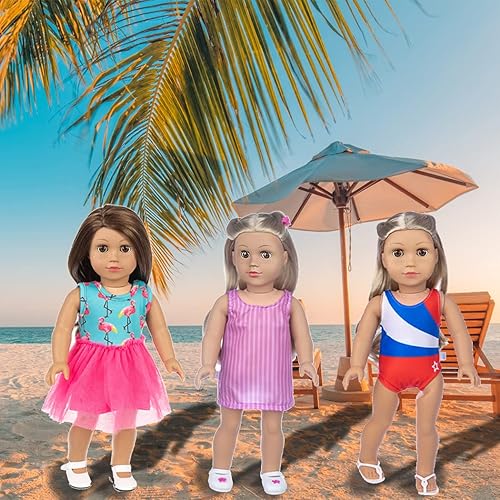 Miniatura 7 de Ebuddy Ropa y accesorios para muñecas: 8 juegos con zapatos, mochila, gafas, cámara, almohadilla para muñecas de 18 pulgadas