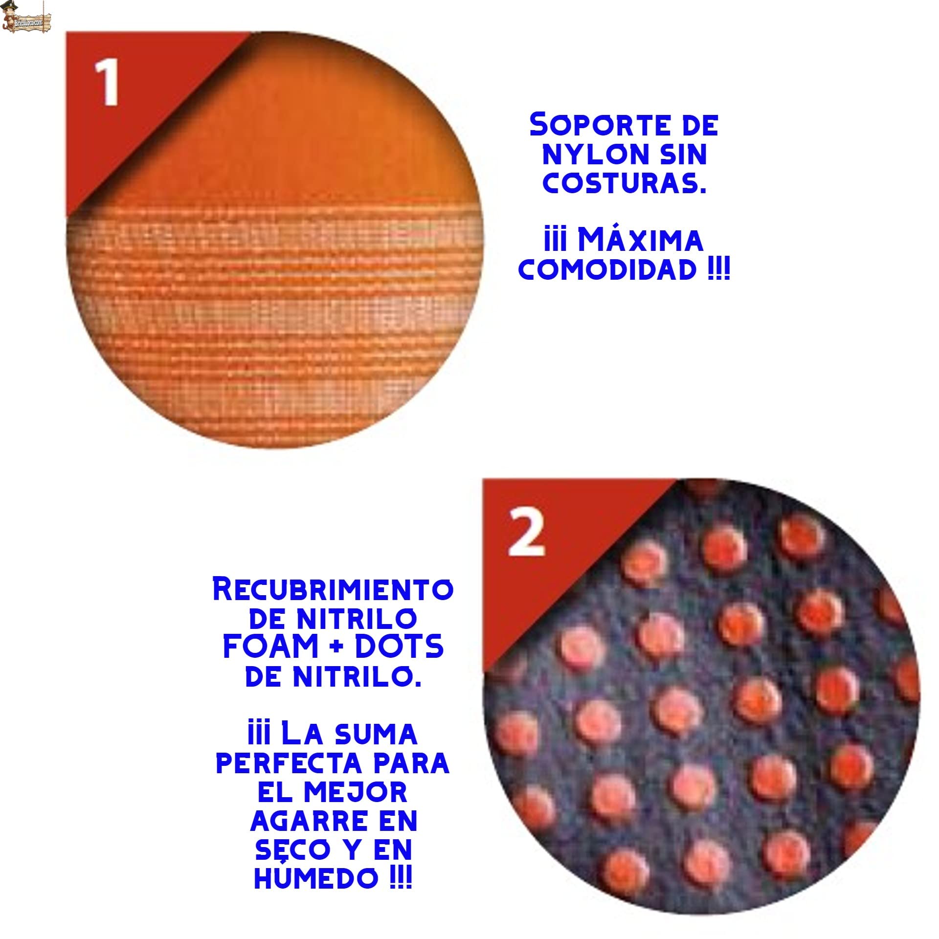 BricoLoco.com 12 PARES Guantes trabajo mecánico nitrilo, nylon sin costuras. Puntos dots para ¡¡¡ MÁXIMO AGARRE !!!. Excelente adaptación a la mano. (12, Talla 10)