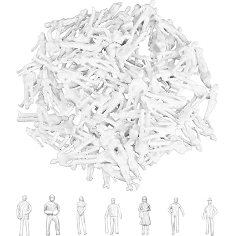 50 Pieces Model Figures White Unpainted Various Standing Figures Passers-by Track H0 150 Various Poses Miniature People People Figurine for Architectural Planning Project Model Railway