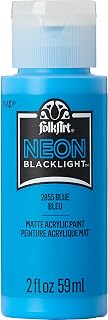 FolkArt Neon Acrylic Paint in Assorted Colors (2 Ounce), 2855 Neon Blue,FANEON-2855